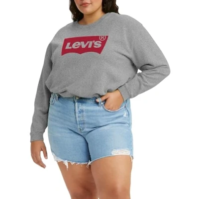 Abbildung von Levi&#039;s Plus Graphic Standard CREW Sweatshirt, Damen, Größe: 58/60, Heather grey