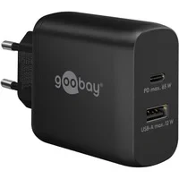 Abbildung von Goobay 65409 Dual Ladegerät 65W / USB C &amp; A Schnellladegerät Power Delivery/Ladenetzteil mit 2 Anschlüssen/Charger für Handy, iPad, Tablet etc.