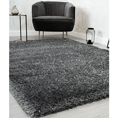 Abbildung von Mia&#039;s Teppiche Fiona Wohnzimmer, Schlafzimmer Anthrazit 160x230 cm Hochflor