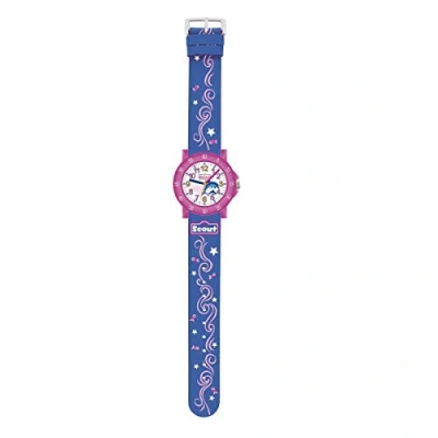 Abbildung von Scout Quarzuhr Mädchenuhr Delfin mit Textilarmband, blau, pink