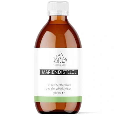 Abbildung von Mariendistelöl 500ml für Hunde, Katzen &amp; Pferde Premium Naturprodukt Auch Barf Ernährung, Reich an Vitamin E, Omega 6 und 9 Ideal zur Unterstützung der Gesundheit