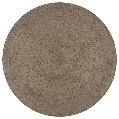Abbildung von vidaXL Teppich Handgefertigt Kurzflor Natürlich Wohnzimmerteppich Juteteppich Handwebteppich Läufer Schlafzimmer Flur Geflochtene Jute Rund 90cm Grau