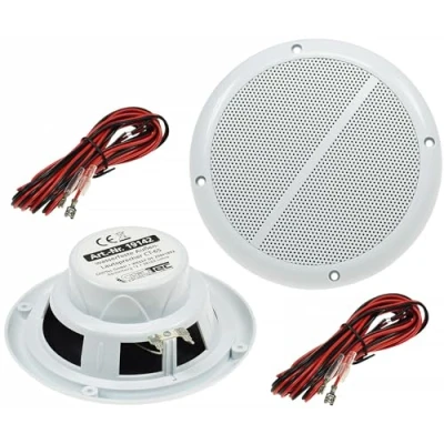Abbildung von ChiliTec Lautsprecher 6,5&quot; 165mm Wasserfest 100Watt Paar Einbaulautsprecher für Wand &amp; Decke Marine IP44 geeignet Innen Aussenbereich / 2 Stück Weiß