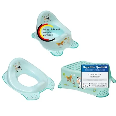 Abbildung von KiNDERWELT Tritthocker 3er Set Funny Farm Topf, WC Aufsatz + (3er Set)