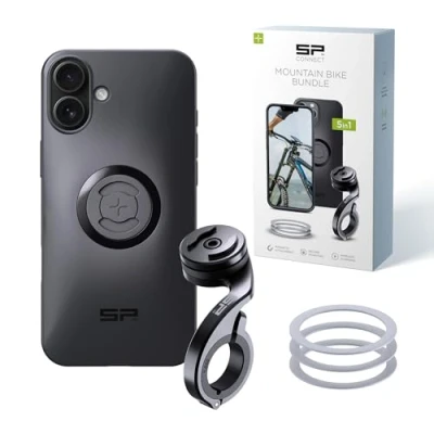 Abbildung von SP CONNECT Mountain Bike Bundle SPC+ kompatibel mit iPhone 16 Plus Handyhalter für Mountainbike MTB Handy Halterung Gadget