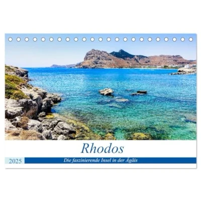 Abbildung von Rhodos Die faszinierende Insel in der Ägäis (Tischkalender 2025 DIN A5 quer), CALVENDO Monatskalender