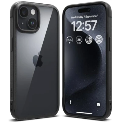Abbildung von Ringke Fusion Bold Case Kompatibel mit iPhone 15 Plus Hülle, Bequemer Griff TPU Rahmen Harte PC Rückseite, Anti Vergilbung Durchsichtige Handyhülle für 6,7&quot; Schwarz