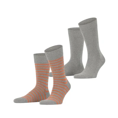 Abbildung von ESPRIT Herren Fine Stripe 2 Pack M SO Baumwolle Gemustert Paar Socken, Grau (Light Grey 3410), 43 46 (2er Pack)