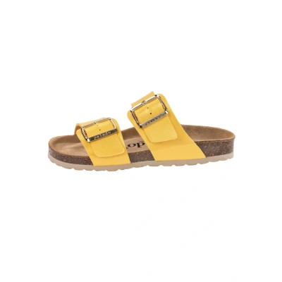 Abbildung von Palado Samos EGS Pantolette flach, Damen, Größe: 37, Gelb metallic Schuhe