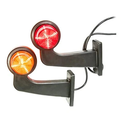 Abbildung von Web Truck 2 x LED Gummi Begrenzungsleuchte Seitenleuchte 12V 24V mit Old School Positionsleuchte Auto LKW PKW Wohnwagen KFZ Lampe Leuchte Licht Rot Orange