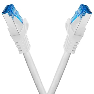 Abbildung von BIGtec 2 Stück 0,25m CAT.7 Gigabit Patchkabel Netzwerkkabel weiß Kupferkabel Patch Ethernt LAN DSL Kabel CAT7 (RJ45, Cat 7, S/FTP PIMF) 25cm