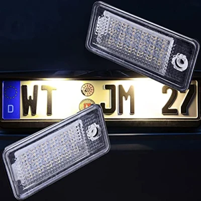 Abbildung von LED Kennzeichenbeleuchtung warmweiß von Recambo passend für Audi A6 C6 4F Limousine Avant