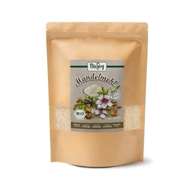 Abbildung von Biojoy BIO Mandelmehl (1 kg), teilentölt, ideal für Macarons, gemahlene Mandeln