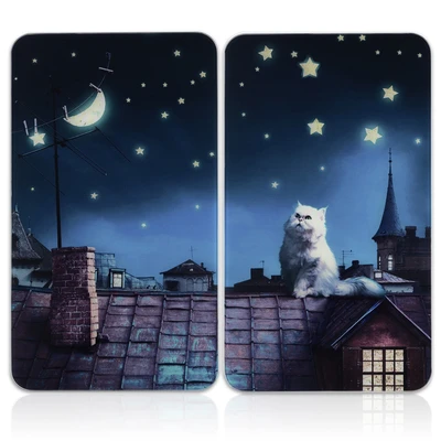 Abbildung von Maximex Herd Abdeckplatte &quot;Moon Cat&quot;, (Set, 2 tlg.), für alle Herdarten, 52x30 cm
