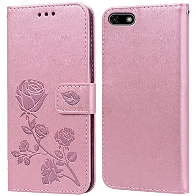 Abbildung von PKQTOP Hülle für Huawei Y5 2018/Honor 7S Handyhülle,Klappbar Tasche Case,Standfunktion,Kartenfach,Silikon Bumper,Stoßfeste Schutzhülle Cover