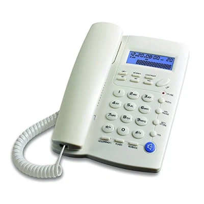 Abbildung von Ornin Y043 schnurgebundenes Telefon mit Lautsprecher, Anruferanzeige (Weiß)