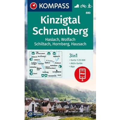 Abbildung von KOMPASS Wanderkarte 880 Kinzigtal Schramberg, 1:25.000: 3in1 mit Aktiv Guide inklusive Karte zur offline Verwendung in der App. Fahrradfahren. Langlaufen.