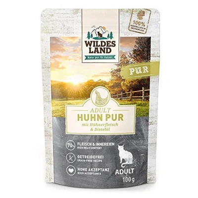 Abbildung von Wildes Land Adult Huhn Pur mit Distelöl Katzenfutter nass 100G