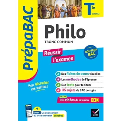 Abbildung von Prépabac Réussir l&#039;examen Philo Tle générale bac 2025: fiches de révision, sujets corrigés &amp; vidéos