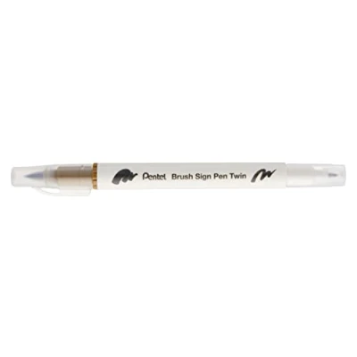 Abbildung von Pentel Brush Sign Pen Doppelspitze Raw Umber 10 Stück