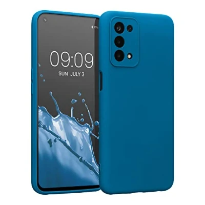 Abbildung von kwmobile Slim Case kompatibel mit Oppo A74 (5G) / A54 Hülle Handyhülle aus Silikon in Karibikblau
