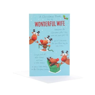 Abbildung von UK Greetings Weihnachtskarte für Frau lustiges Design