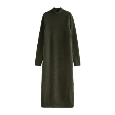 Abbildung von Next HIGH NECK LONG Sleeve Regular FIT Strickkleid, Damen, Größe: XLxR, Green khaki