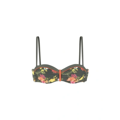 Abbildung von Lascana Bandeau Bikinitop, Damen, Größe: 40xC, Oliv bedruckt