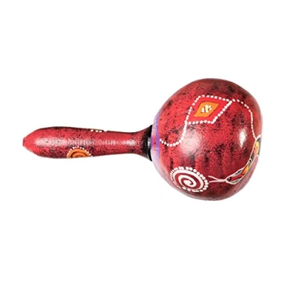 Abbildung von Holzrassel Holz Rassel Shaker Kinder Percussion Handrassel Schlange Rot Marakas
