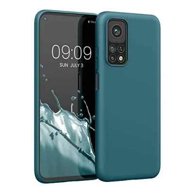 Abbildung von kwmobile Hülle kompatibel mit Xiaomi Mi 10T / Pro weiches TPU Silikon Case Cover geeignet für kabelloses Laden Petrol matt