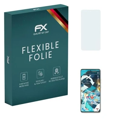 Abbildung von atFoliX Schutzfolie kompatibel mit Motorola Edge 40 Folie, ultraklare und flexible FX Displayschutzfolie (3X)