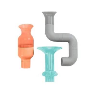 Abbildung von Boon B11380 Building Toy, Accessories for Babies and Toddlers, 3 Multicoloured Water Tubes Bath Time, Suitable 1, 2, 4 Year Olds