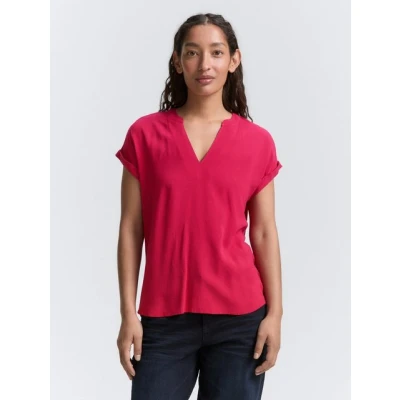 Abbildung von TOM Tailor EASY Shape Tshirt print, Damen, Größe: 40, Raspberry red