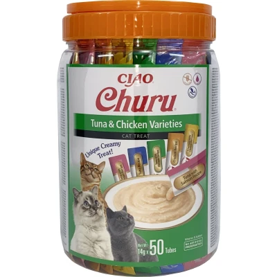Abbildung von Inaba Churu Puree Katzensnack Thunfisch &amp; Huhn Multipack 50 Stück