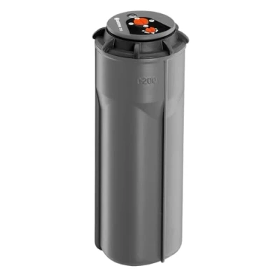 Abbildung von Gardena Sprinklersystem Turbinen Versenkregner T200: Bewässerungssystem für mittelgroße Rasenflächen bis 200 m², mit Einstellbarer Wurfweite (5 8 m) und stufenloser Sektoreneinstellung (8203 29)