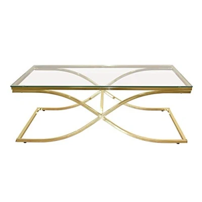Abbildung von Home affaire Couchtisch TOPSELLER! (Glastisch, OTTOs Choice), Maße (B/T/H): (120/70/42), Gestell in Gold Optik
