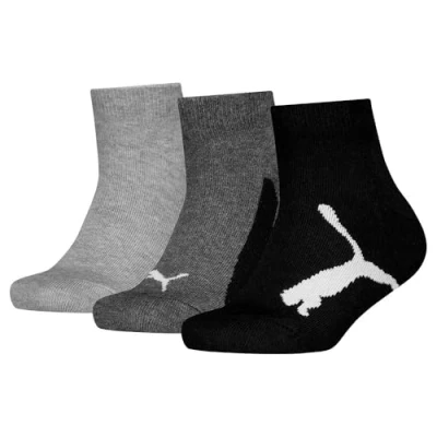 Abbildung von PUMA Unisex Kids BWT Recycled Cotton Quarter Sock, Black, 23/26 (3er Pack)