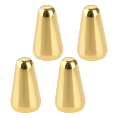 Abbildung von LT Easiyl 4 Stück 5 Wege Tonabnehmerschalter für Gitarre Spitze Metallschalterknopf Kompatibel mit Fender Strats ST Gitarren Oak Grigsby Schalter (Gold)