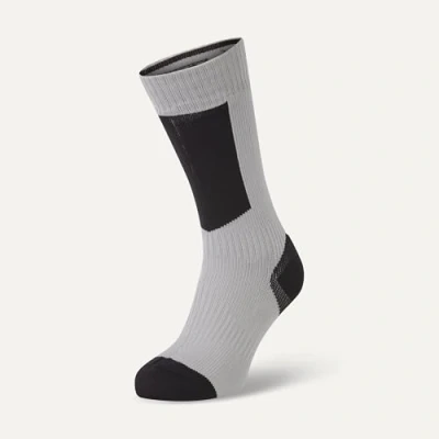 Abbildung von SEALSKINZ Unisex Kaltes Wetter Wasserdichte Socken mit Hydrostop Mittellang, Grau/Schwarz/Gelb, XL