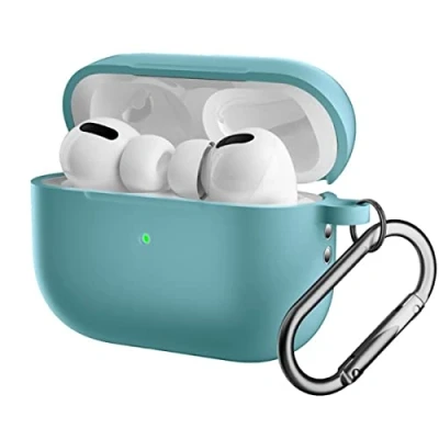 Abbildung von CoverKingz Hülle kompatibel mit AirPods Pro 2 Silikon Schutzhülle Cover Case Tasche Mint