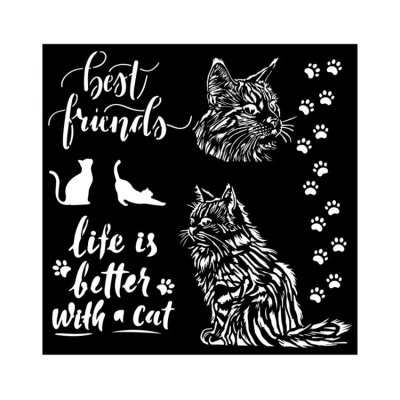 Abbildung von Stamperia KSTDQ100 Orchids and Cats Decorative Paper, Multi, 8 x 7,48 0,04 cm