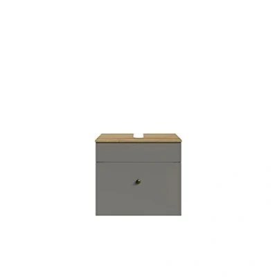 Abbildung von Pelipal Quickset 937 Waschbeckenunterschrank, Holzwerkstoff, Quarzgrau Matt, 53x60x33 cm