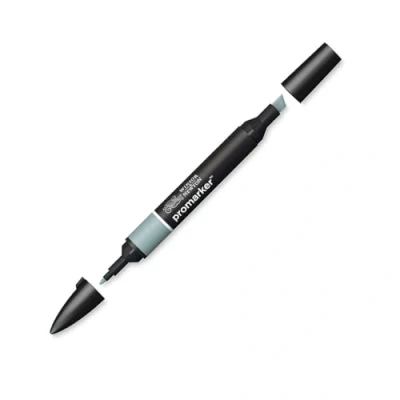 Abbildung von Winsor &amp; Newton &quot; ProMarker 0203276 Professioneller Layoutmarker 2 Spitzen, fein breit für Zeichnungen, Design Layouts Graugrün