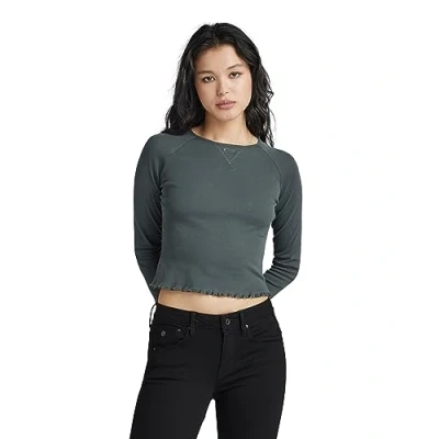 Abbildung von G STAR RAW Damen Cropped baby sis raglan r t ls wmn, Grau (graphite D23803 1141 996), XL