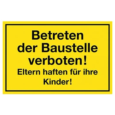 Abbildung von Metafranc Hinweisschild &quot;Betreten der Baustelle verboten!&quot; 300 x 200 mm / Beschilderung Verbotsschild Zutrittsverbot Privatgrundstück Baustellenkennzeichnung Gewerbekennzeichnung 500230