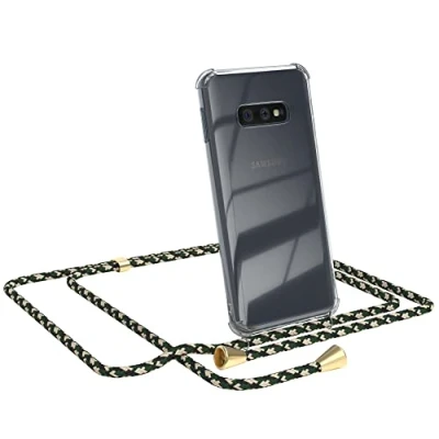 Abbildung von EAZY CASE Handykette kompatibel mit Samsung Galaxy S10e Handyhülle Umhängeband, Handykordel Schutzhülle, Silikonhülle, Hülle Band, Stylische Kette für Smartphone, Grün Camouflage