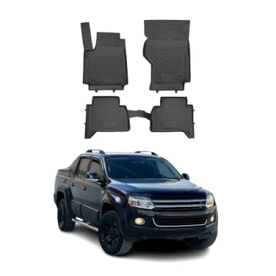Abbildung von OMAC 7535443 Fußmattensatz Gummi, TPE (thermoplastischer Elastomer) 4 schwarz VOLKSWAGEN: Amarok Pickup