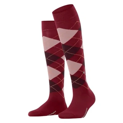 Abbildung von Burlington Damen Kniestrümpfe Marylebone W KH Wolle lang gemustert 1 Paar, Rot (Cranberry 8033) neu umweltfreundlich, 36 41