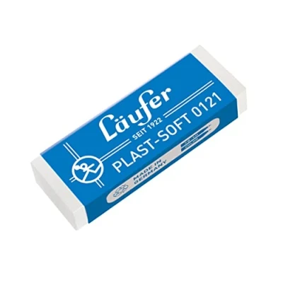 Abbildung von Läufer 00121 Plast Soft 0121 Radierer, weicher Radiergummi aus Kunststoff, für Bleistifte und Buntstifte, weiß