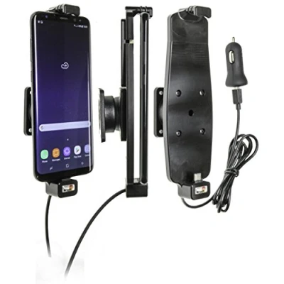 Abbildung von Brodit Gerätehalter 521965 Made IN Sweden mit Ladefunktion für Smartphones Samsung Galaxy S10+, S8+, S9+